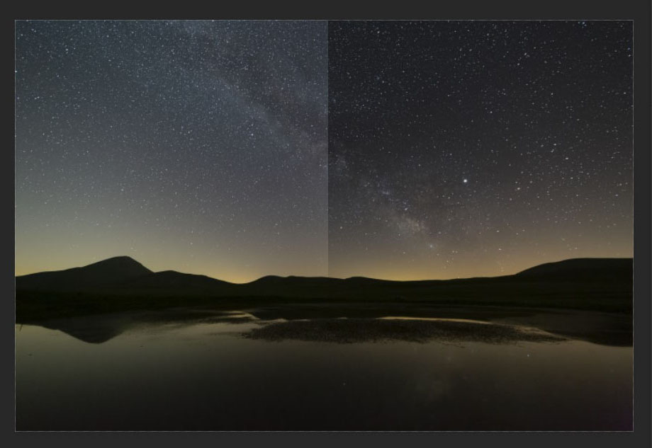 Come eliminare l'inquinamento luminoso nelle foto di Via Lattea