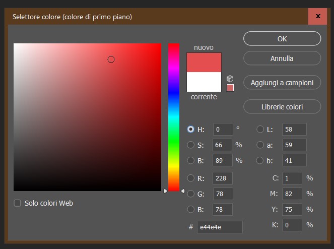 colore in photoshop